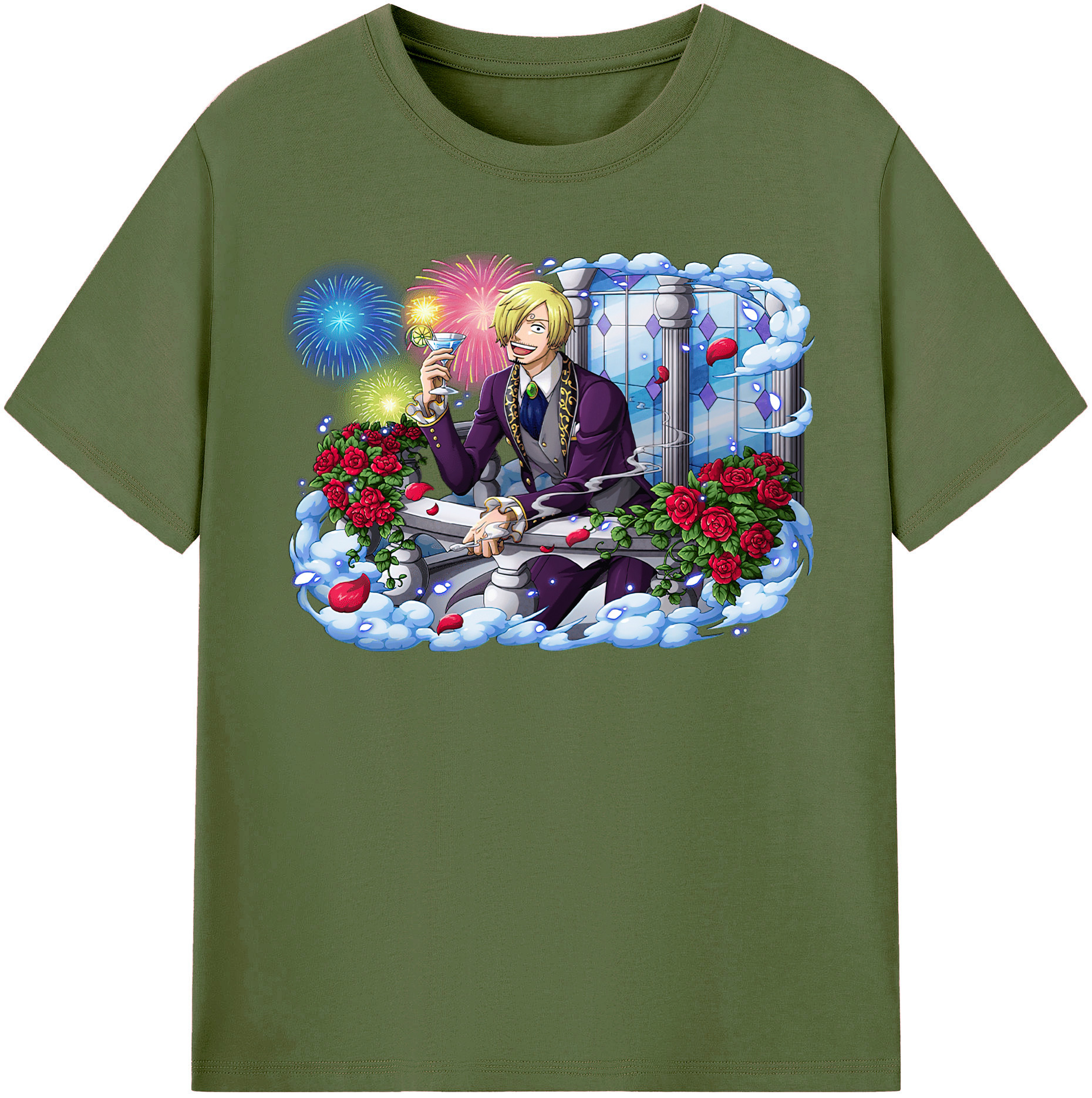 ワンピース サンジ ONE PIECE Sanji 綿100％半袖Tシャツ（フロントプリント）